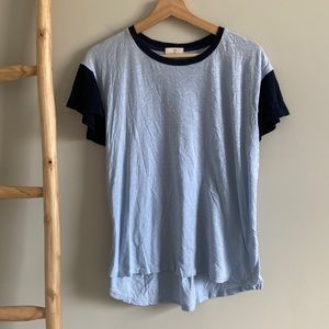 Anthropologie t.la blue colorblock ringer tee Sz Small